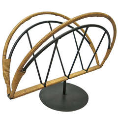 Vintage Magazine Stand With Bamboo Detail, Circa 1950