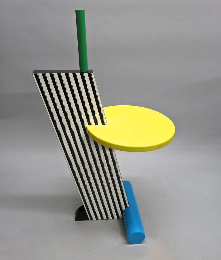 20th Century Flamingo Side Table by Michael De lucchi for Memphis in 1984, Milano Italy