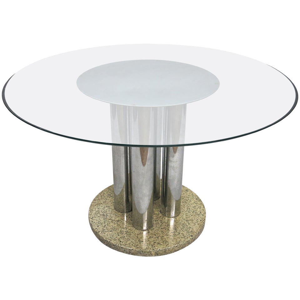 Dining Table with Round Glass Top