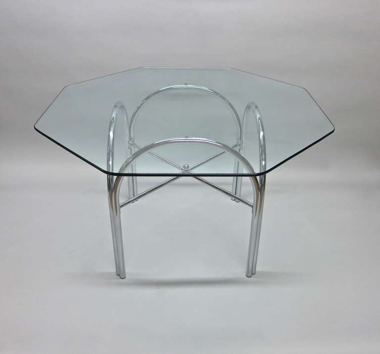 octagon glass patio table