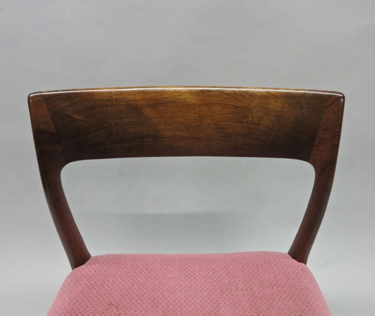 Set of Six Dining Chairs in Rosewood, Labeled J.L. Moller, Made in Denmark 1
