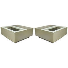 Pair of Square Tables Circa 1970 France