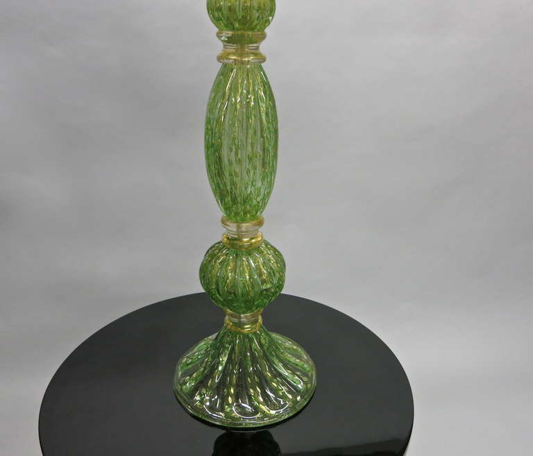 Victorian Pair of Murano Glass Table Lamps