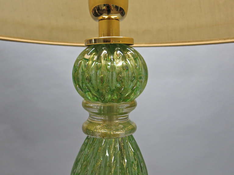 Italian Pair of Murano Glass Table Lamps