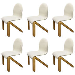 Set of Six Dining Chairs by Jean Louis Berthet for Mobilier National 1966 France 8