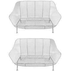 Pair of Settees by Russell Woodard Powder Coated Circa 1950 USA