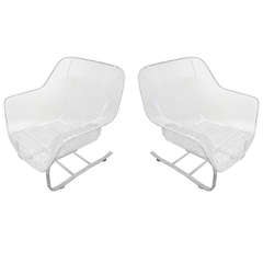 Two Springer Lounge Chairs, Powder Coated, Designed by Woodard, 1950, American
