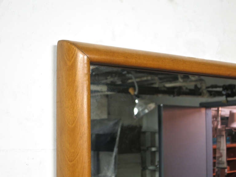 Mid-Century Modern Mahogany Mirror Labeled Widdicomb 1956 American