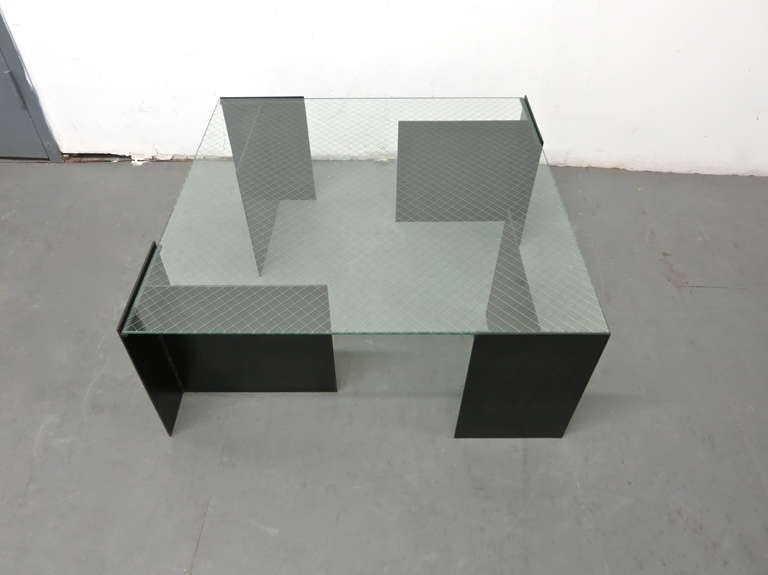 Mid-Century Modern Coffee Table by Richard Troy for Art & Industry Soho NYC, 1980 For Sale