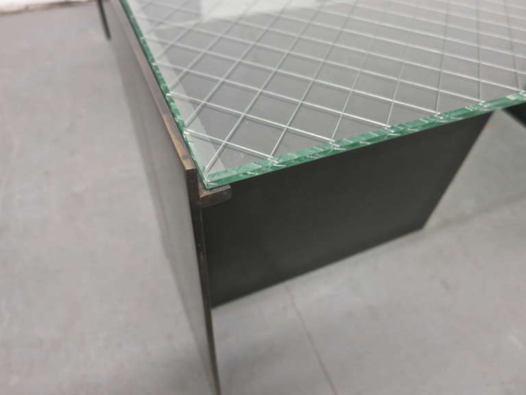 Glass Coffee Table by Richard Troy for Art & Industry Soho NYC, 1980 For Sale