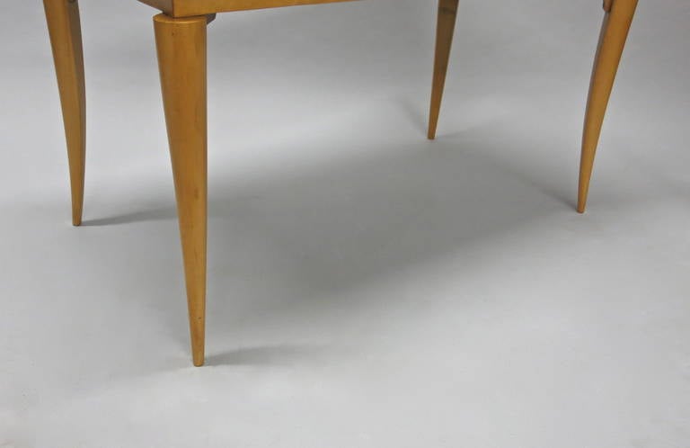 French Deco Coffee Table in Sycamore Attributed to Jules Leleu 4