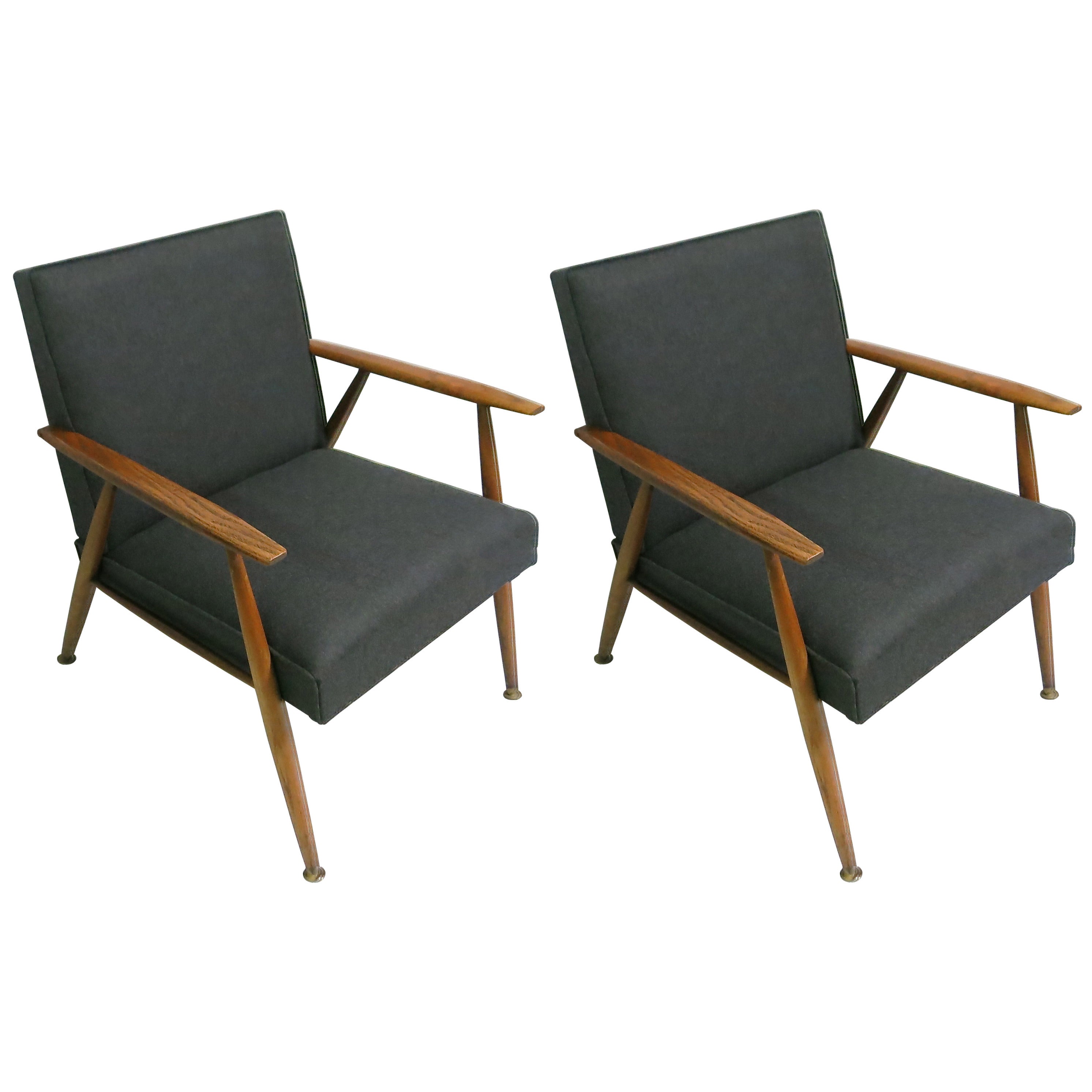Pair of Lounge Chairs, circa 1950s, Made in Italy