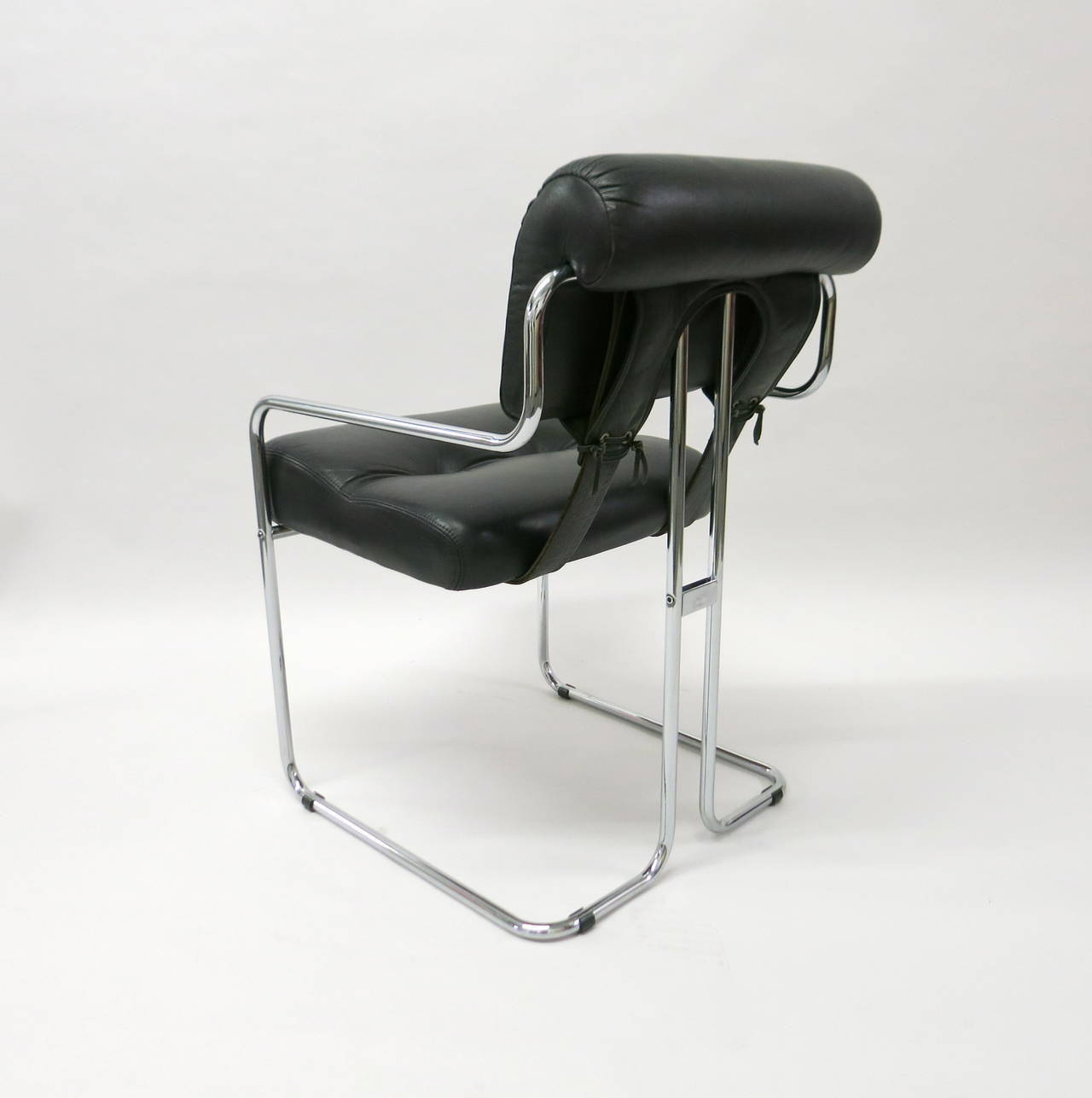 Late 20th Century Six Tucroma Chairs by Mariani for Pace, Original Leather, circa 1980, Italy