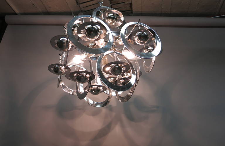 Metal Ceiling Fixtures, circa 1960 Made in Italy For Sale