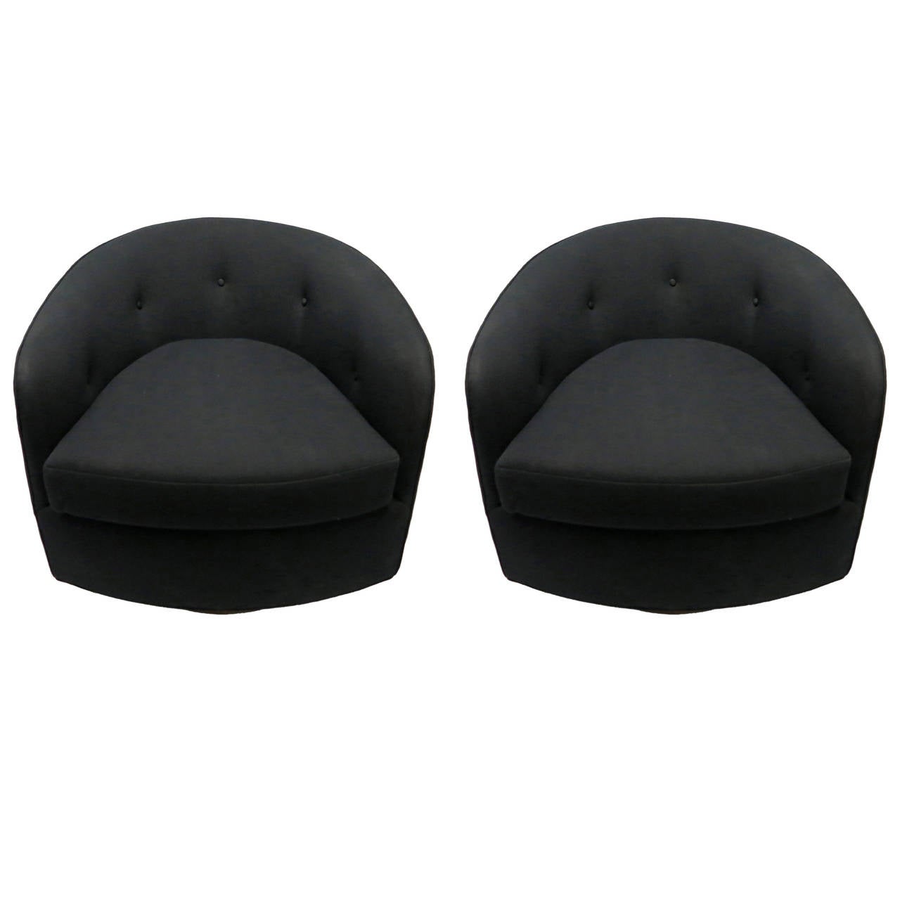 Pair of Barrel Back Swivel Chairs by Milo Baughman, circa 1970, Made in