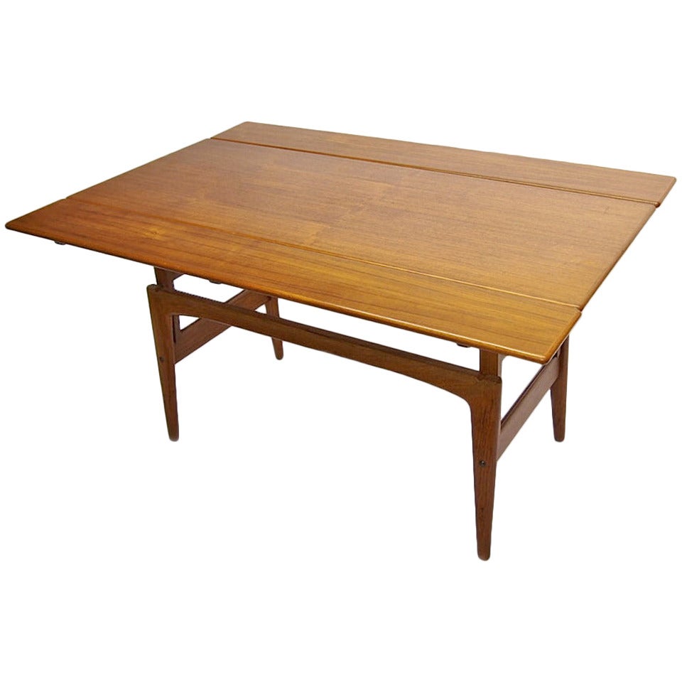Teak Table Adjustable Height by Kai Kristiansen for Trioh Made in Denmark 1962
