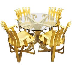 Dining Table & 4 Armchairs by Frank Gehry for Knoll Signed & Dated 1994 USA