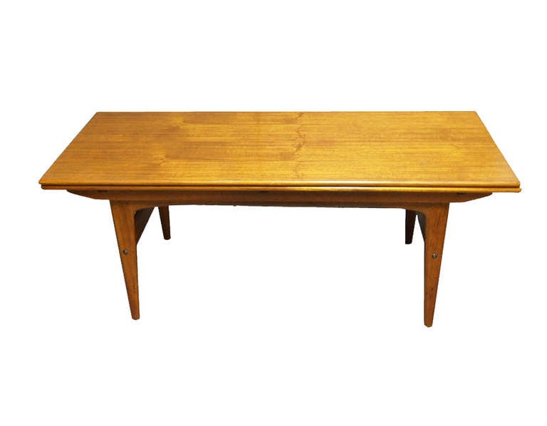 Danish Teak Table Adjustable Height by Kai Kristiansen for Trioh Made in Denmark 1962