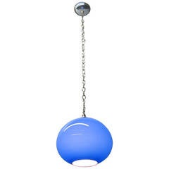 Vintage Goblet-Shaped Glass Ceiling Pendant Light on a Long Chain