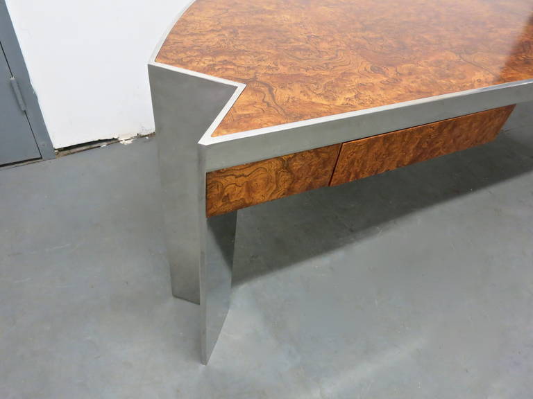 Metal Large Executive Desk by Leon Rosen for Pace