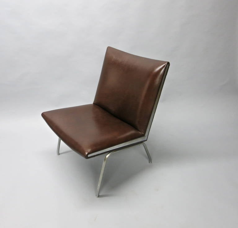 Mid-Century Modern Vintage CH-401 Lounge Chair Designed by Hans Wegner, Made in Denmark, 1958