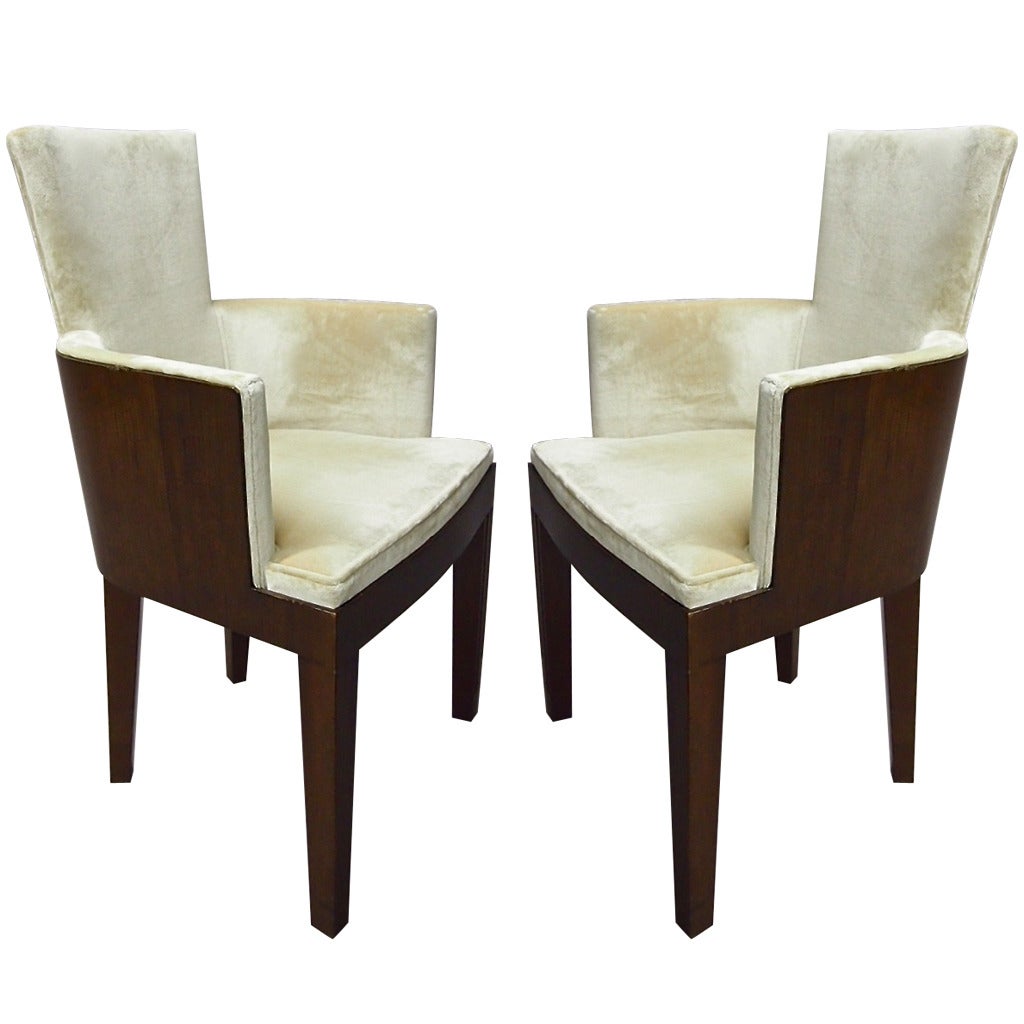 Pair of  Side Chairs by Dominique, Made in France, circa 1930