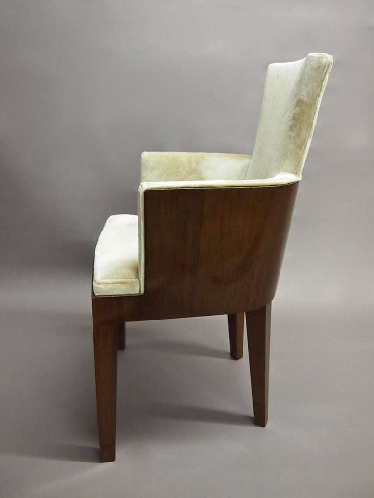 Art Deco Pair of  Side Chairs by Dominique, Made in France, circa 1930