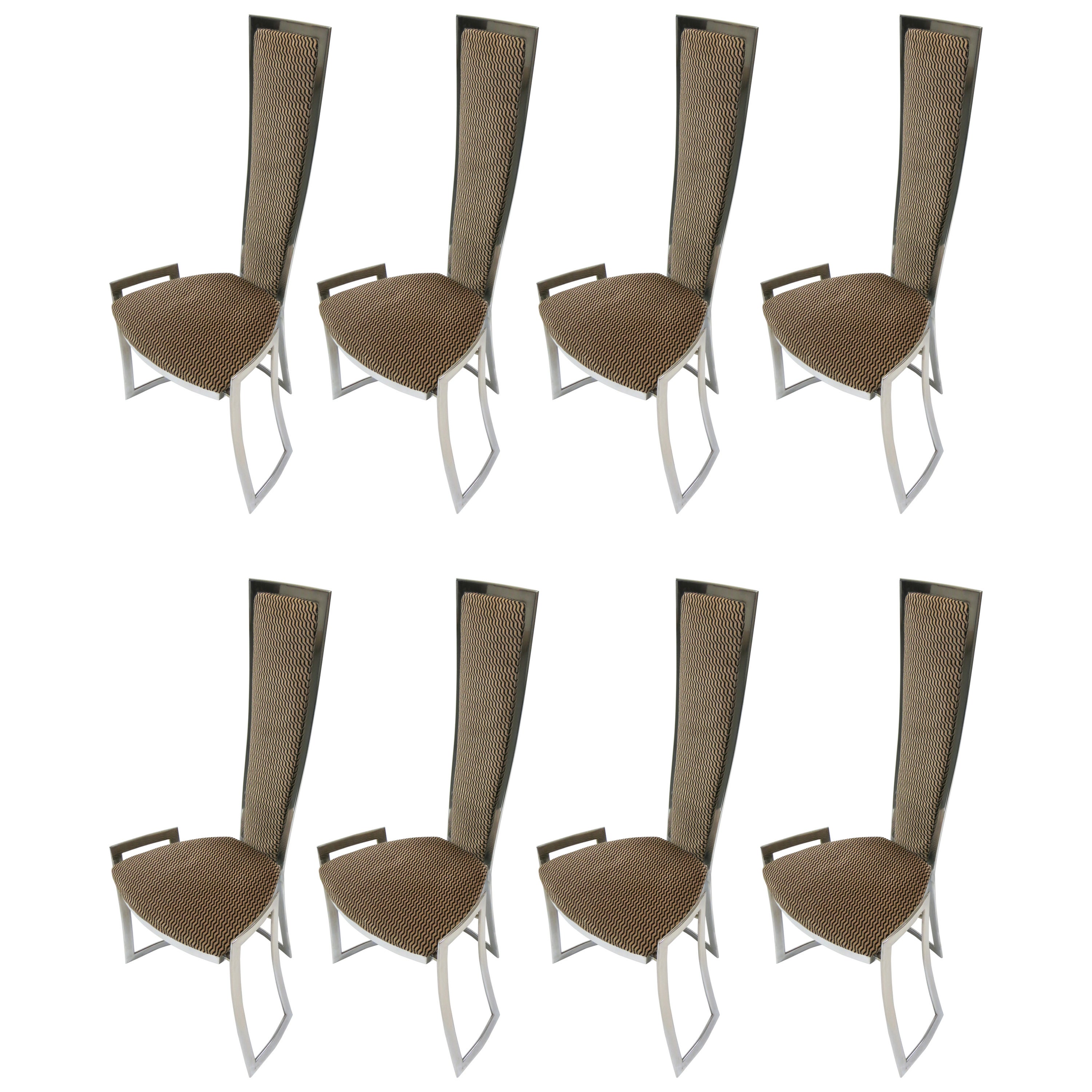 Set of Eight Dining Chairs B&B Italia circa 1980 Made in Italy