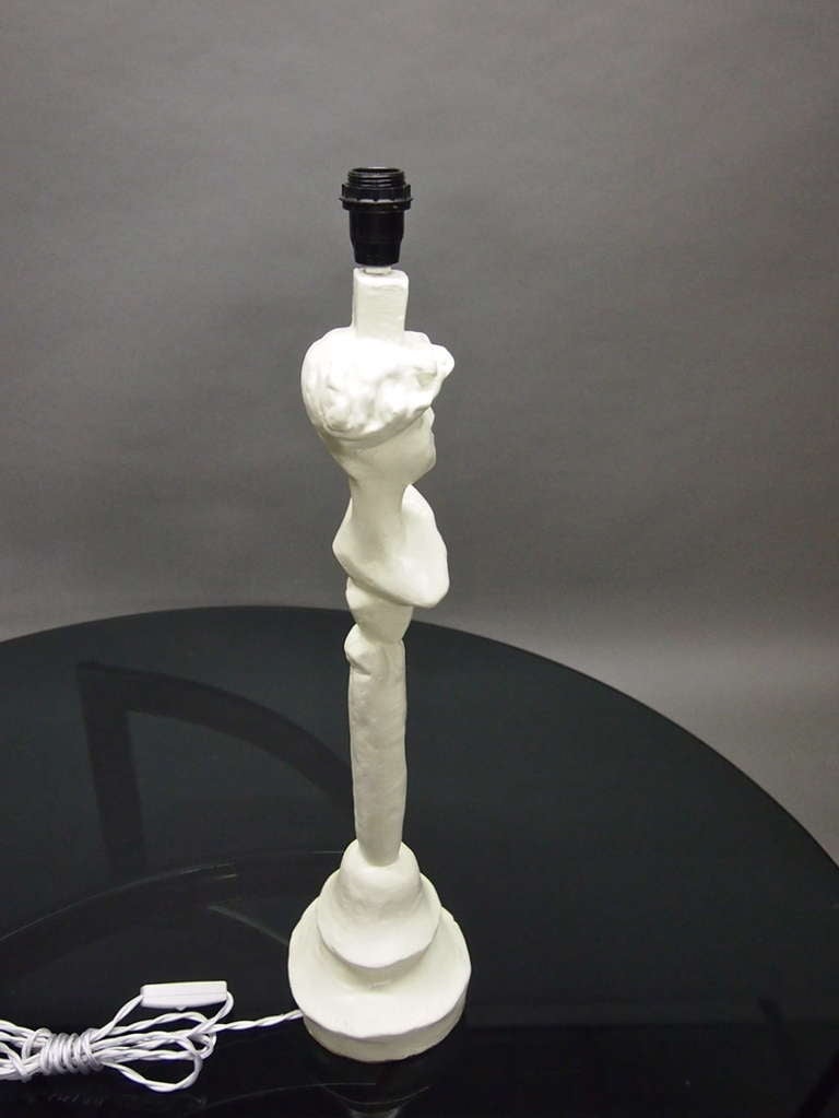 Plaster Pair of Lamps Attributted to Sirmos, Giacometti & Jean michel Frank c1990 USA