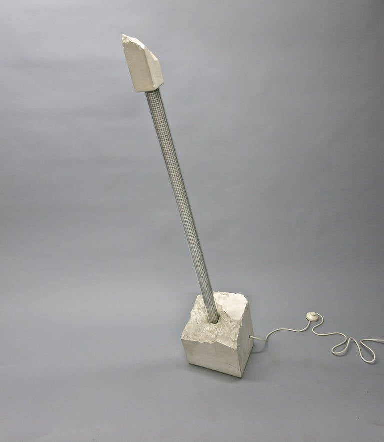 Metal Sculptural Floor Lamp, Signed Renaud Marchand, Paris France