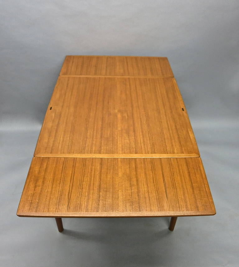 Mid-Century Modern Reversible & Extending Game or Dining Table by Poul Hundevad, circa 1960