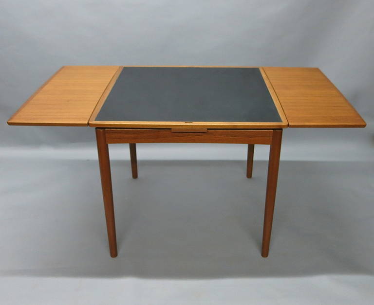 Danish Reversible & Extending Game or Dining Table by Poul Hundevad, circa 1960