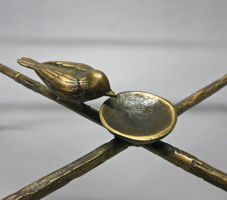 American Solid Cast Bronze Table in the Style of Giacometti, circa 1980 Made in USA