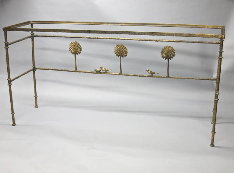 Bronze Console in the style of Giacommetti Circa 1980 Made in USA 2