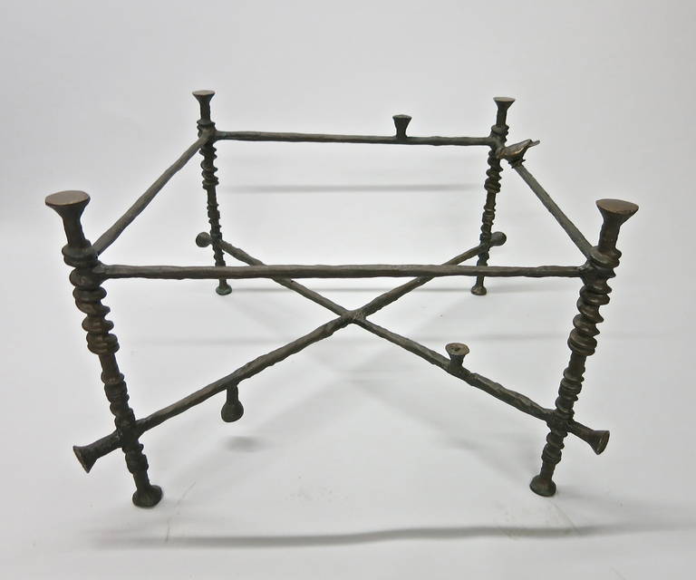 Patinated Sculptural Bronze Coffee Table by Ilana Goor Made in USA Circa 1985