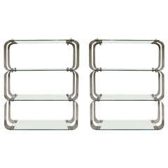 Pair of Wall Hanging Shelving Units by Francois Monnet 1970 France