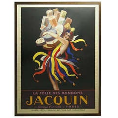 Retro Les Bonbons Jacquin Poster by Leonette Cappiello for Davembez 1926 Paris