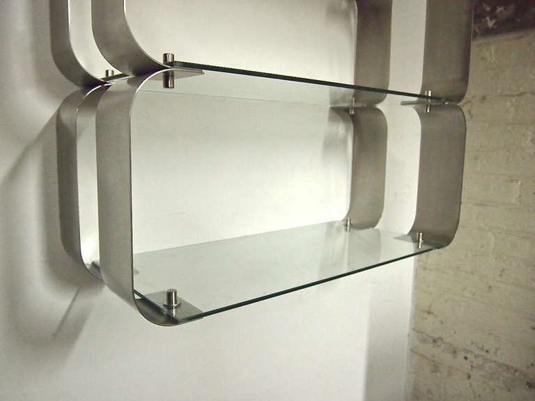 Pair of Wall Hanging Shelving Units by Francois Monnet 1970 France In Excellent Condition In Jersey City, NJ