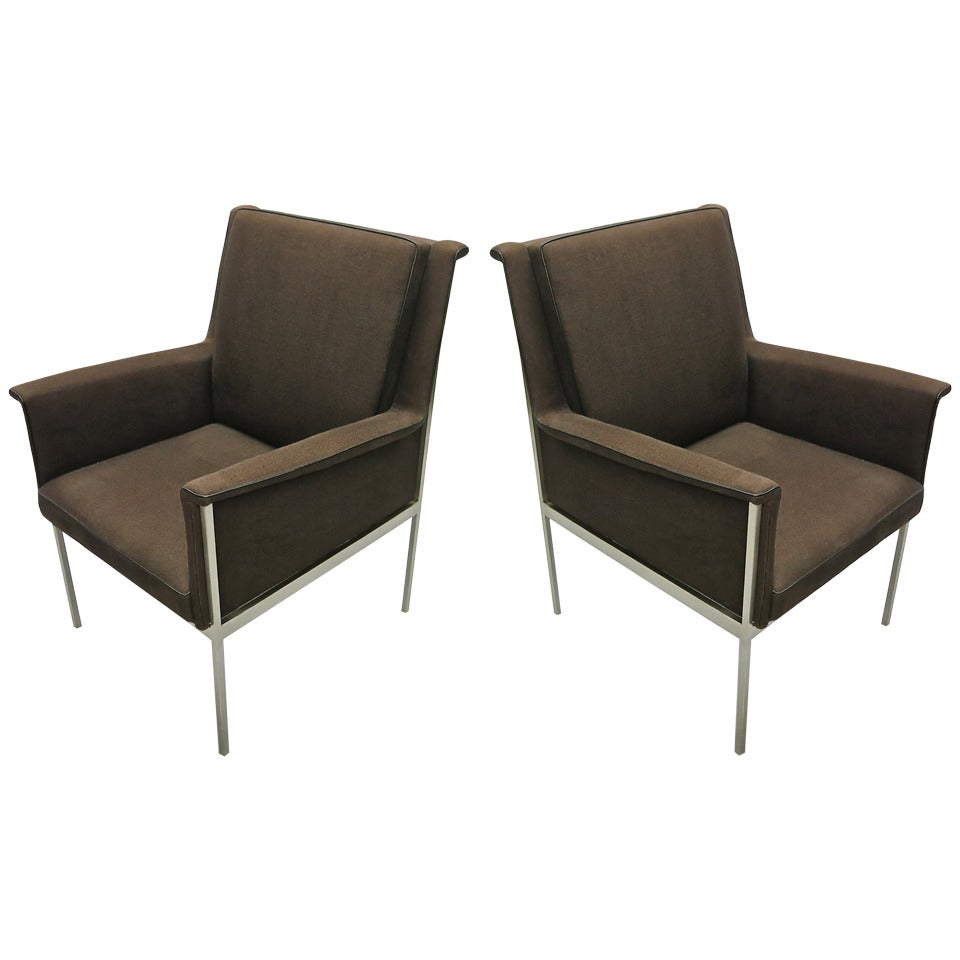 Pair of Lounge or Desk Armchairs, Circa 1950 France