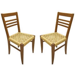 Pair of Chairs by Adrien Audoux and Frida Minet Circa 1950 France 10