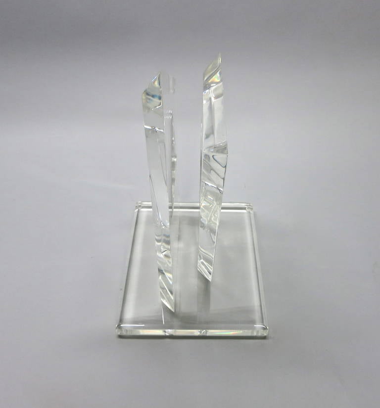 American Sculpture in Lucite Signed Van Teal Circa 1960 USA