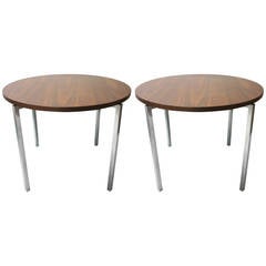 Pair of Round Side Tables by Florence Knoll circa 1960