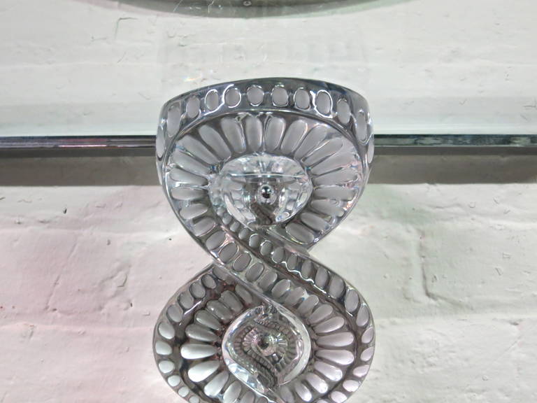 Art Deco Séville Console in Clear Crystal Designed by Marc Lalique, Made in France