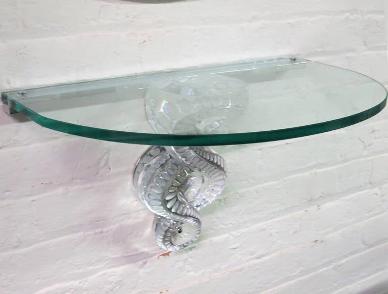 Séville Console in Clear Crystal Designed by Marc Lalique, Made in France In Excellent Condition In Jersey City, NJ