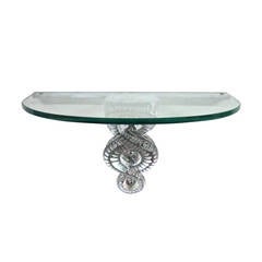 Séville Console in Clear Crystal Designed by Marc Lalique, Made in France