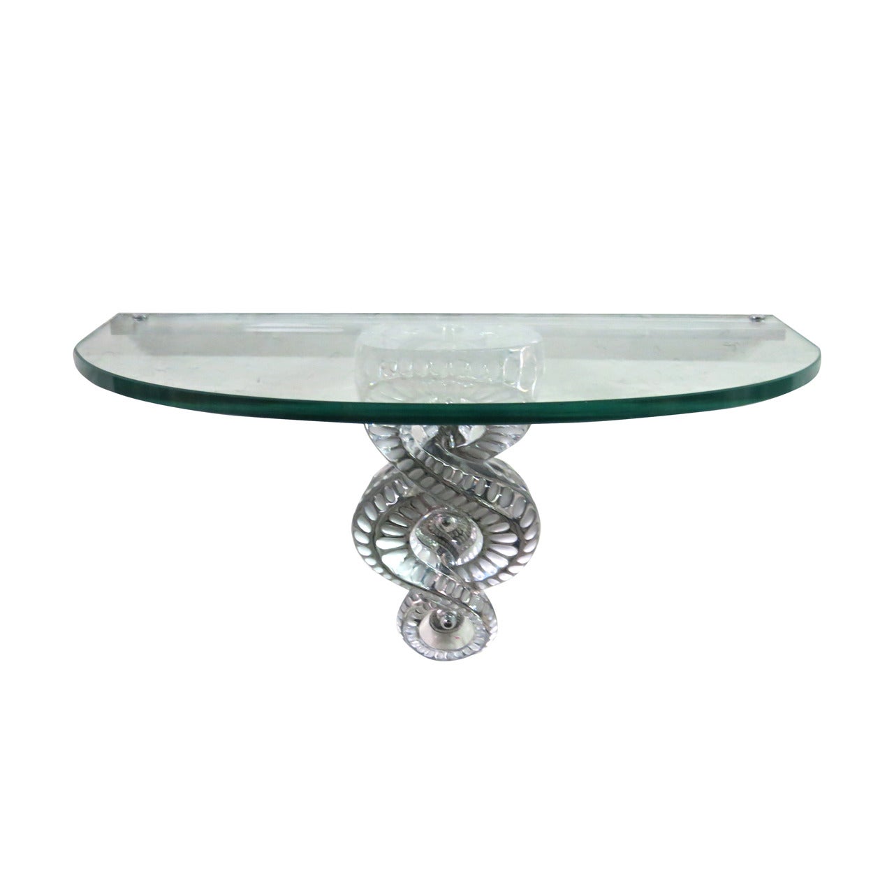Séville Console in Clear Crystal Designed by Marc Lalique, Made in France