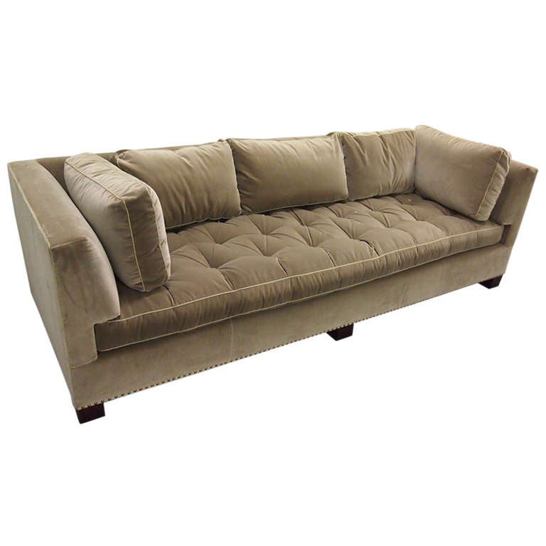 Custom Made Sofa in Velvet and in the style of Dunbar Circa 1980