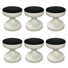 Vintage Set of Six Rochetto Stools by Castiglioni for Kartell, Italy, circa 1960
