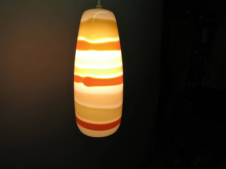 Glass Pendant Lamp by Massimo Vignelli for Venini Cora, 1970s Made in Italy