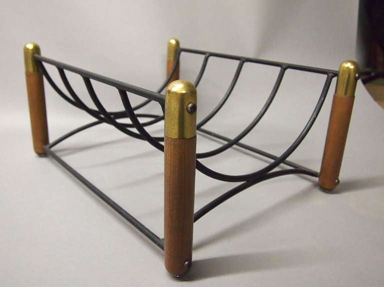 Brass Log Holder for Fireplace by Seymour circa 1950 American